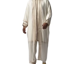jabador men ,3 pieces moroccan wedding kaftan ,groom outfit