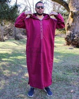 Djellaba Marocaine En Laine Et Cachemire – Noir, Capuche, Chaude Et Authentique