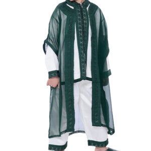 Moroccan jabador for kids,3 pieces kaftan for children, Moroccan kaftan for boys
