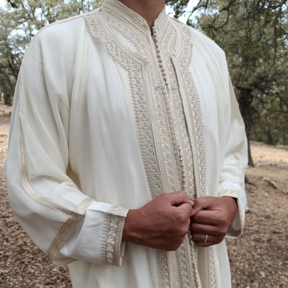 Beige Jabador Mens Wedding Kaftan groom Outfit Etsy UK