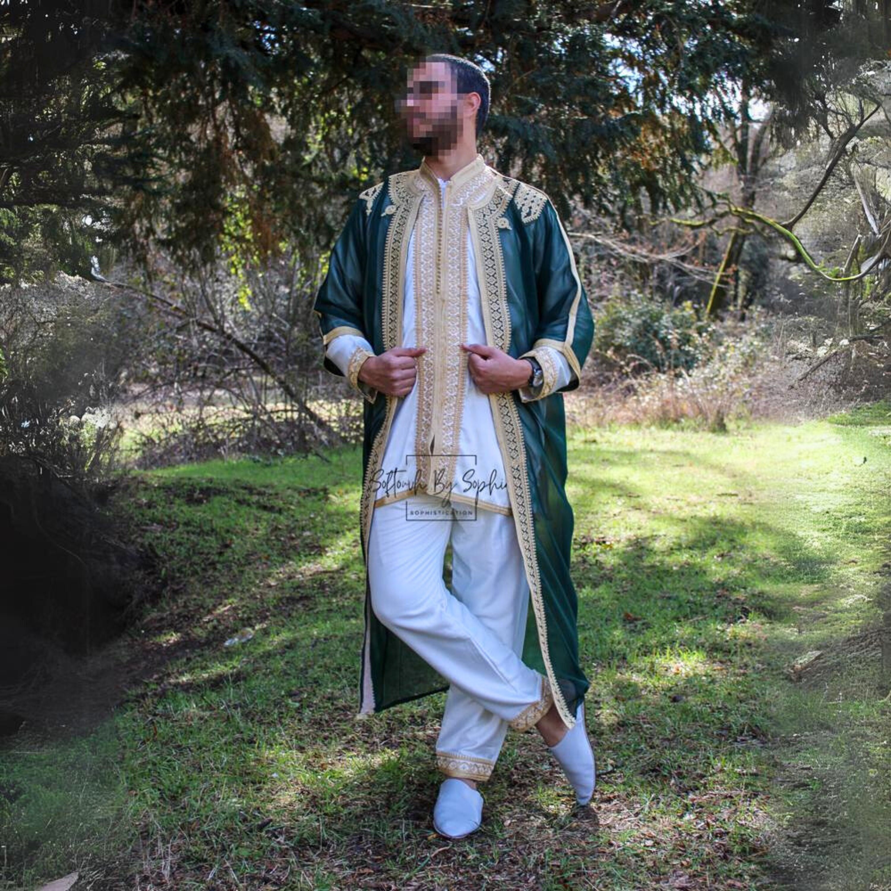 Jabador ,mens Wedding Kaftan, Groom Outfit ,nikkah Thobe -green
