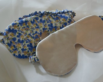 Liberty floral eye mask - Antifaz para dormir con forro de seda de lujo en Liberty tana lawn