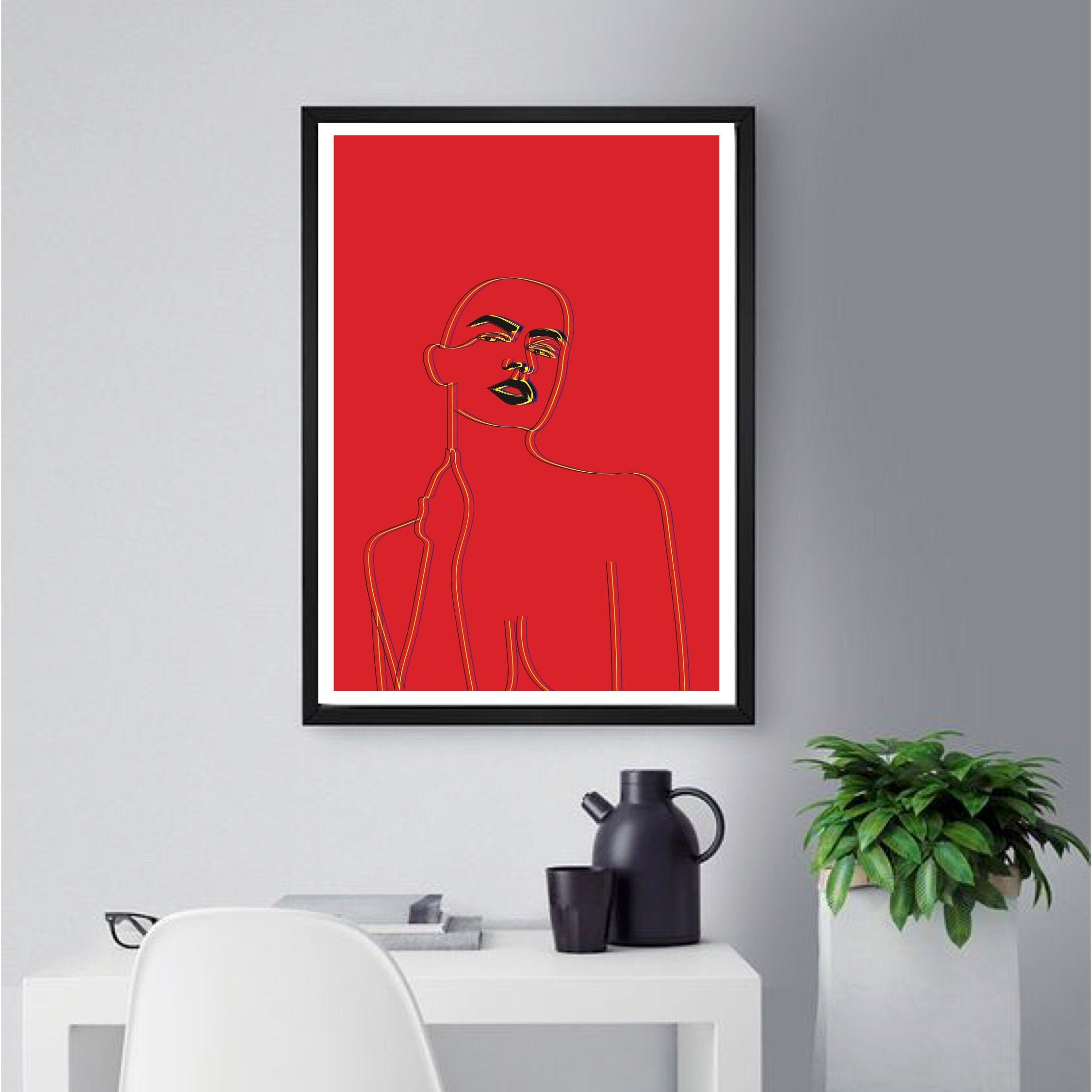 Red Wall Art Art Print Printable Wall Art Digital Art Etsy