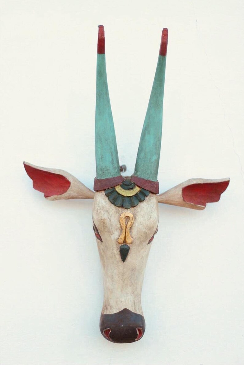 Wooden Cow Head. Home Wall Decor Handcrafted Wooden Nandi
