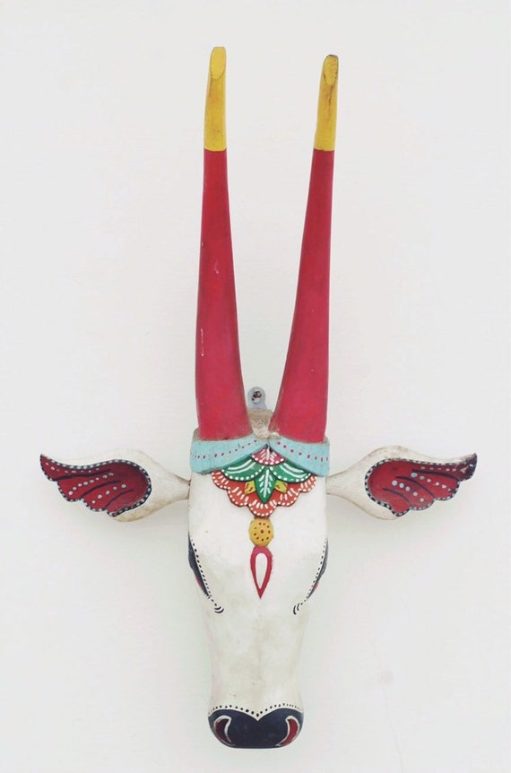 Vintage Indian Wooden Nandi Cow Unique Home Decor Indian Etsy