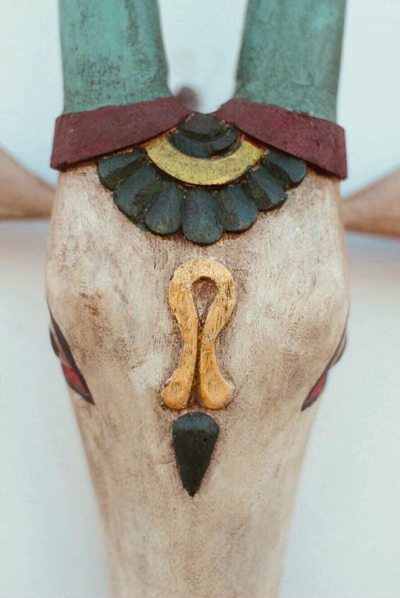 Wooden Cow Head. Home Wall Decor Handcrafted Wooden Nandi