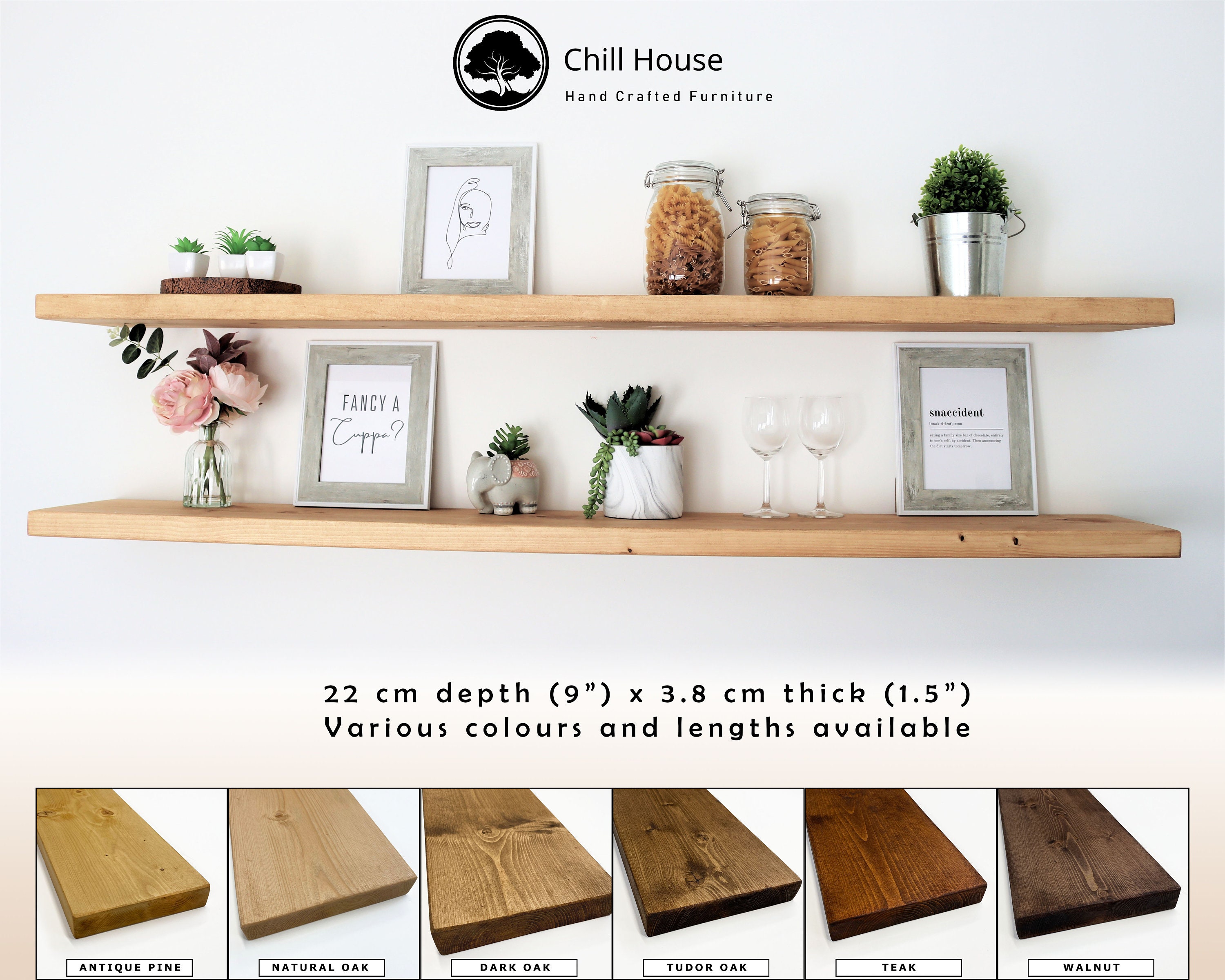 Home & Living Custom Lengths Rustic Floating Shelf Hand Crafted Solid