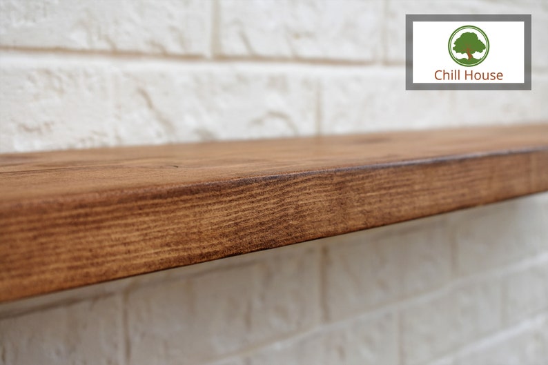 Rustic Floating Shelf Solid Wood Chunky Handmade With Brackets Etsy UK