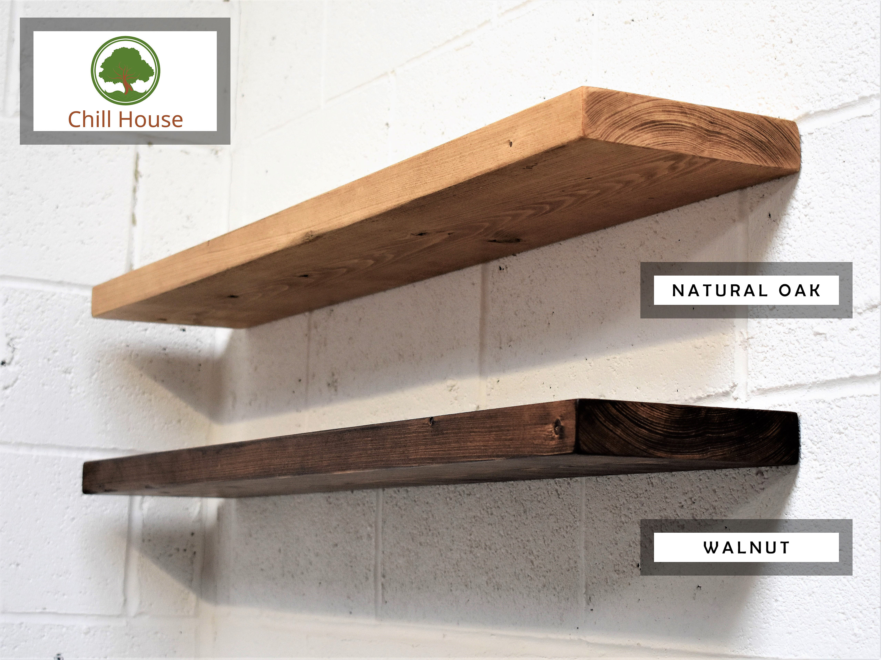 Rustic Floating Shelf Solid Wood Chunky Handmade With Brackets Etsy UK