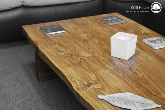 Waney Live Edge Coffee Table Rustic Tudor Oak Solid Wood Chunky