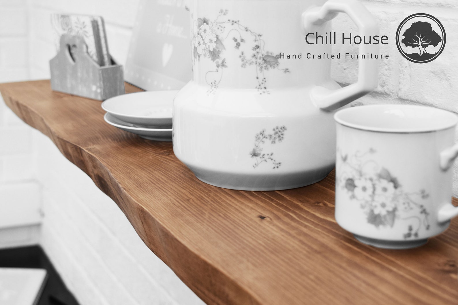 Live Edge Rustic Floating Shelf Made From Solid Wood, Chunky Old Slab