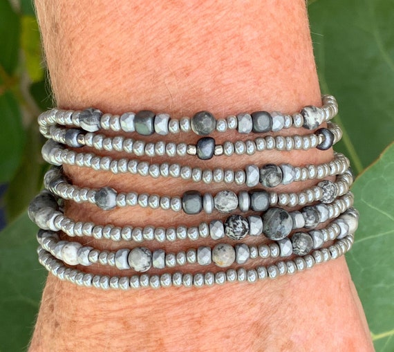Twilight Gray 49 Extra Long Wrap Bracelet necklace Boho Bracelet Gypsy Bracelet Etsy Canada