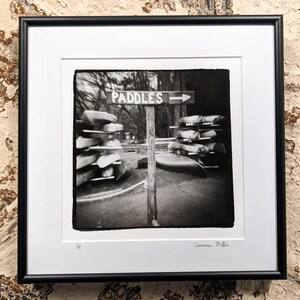 Framed Black and White darkroom print of Lake Wingra in Madison, Wisconsin- Limited edition of five