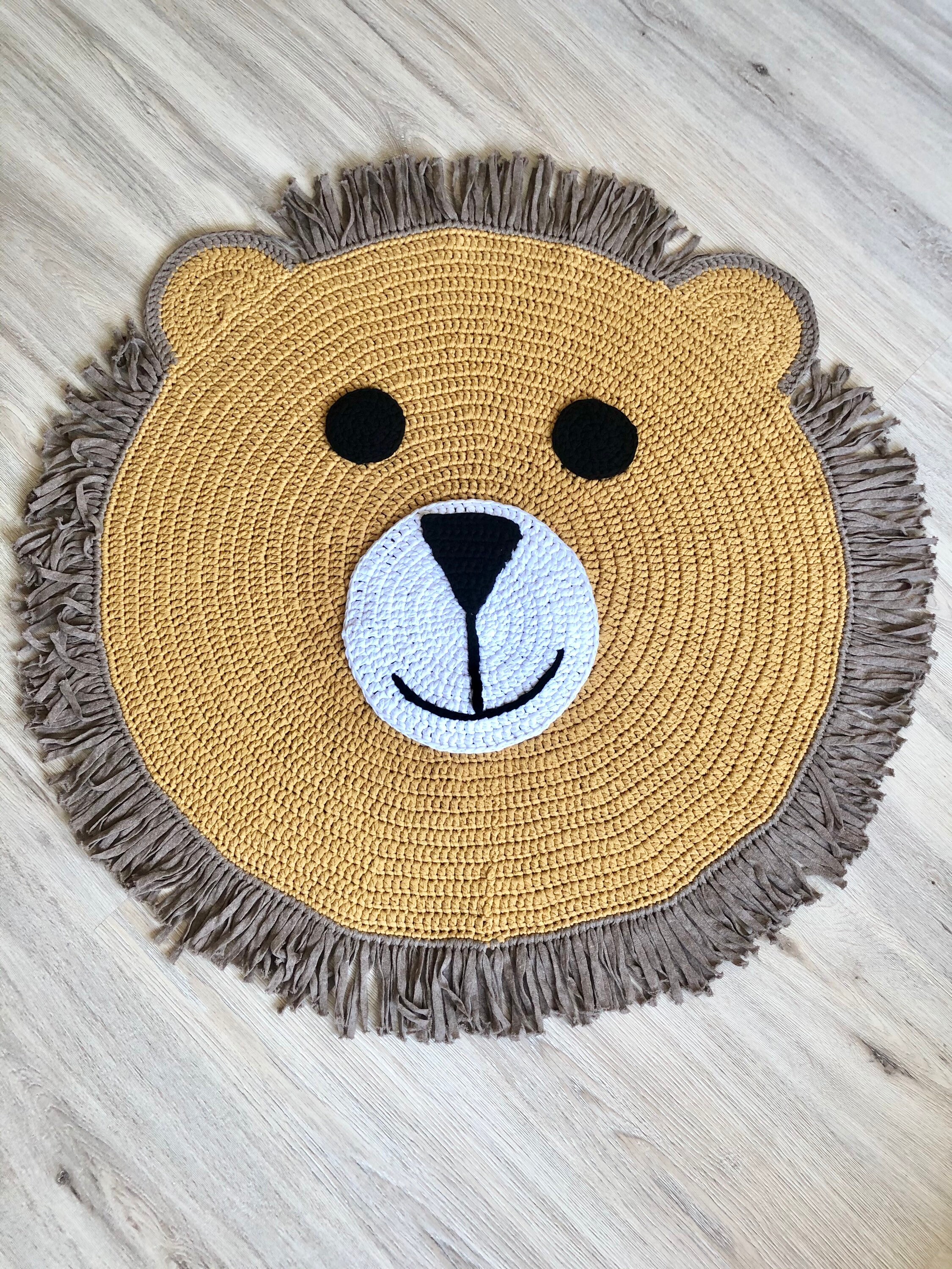 Crochet Lion Rug Nursery Lion Rug Children's knitted Etsy