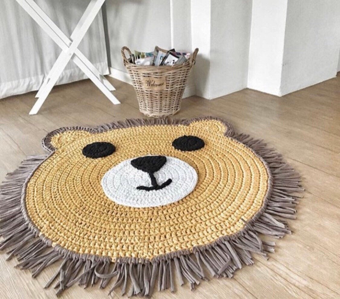 Crochet Lion Rug Nursery Lion Rug Children's knitted Etsy