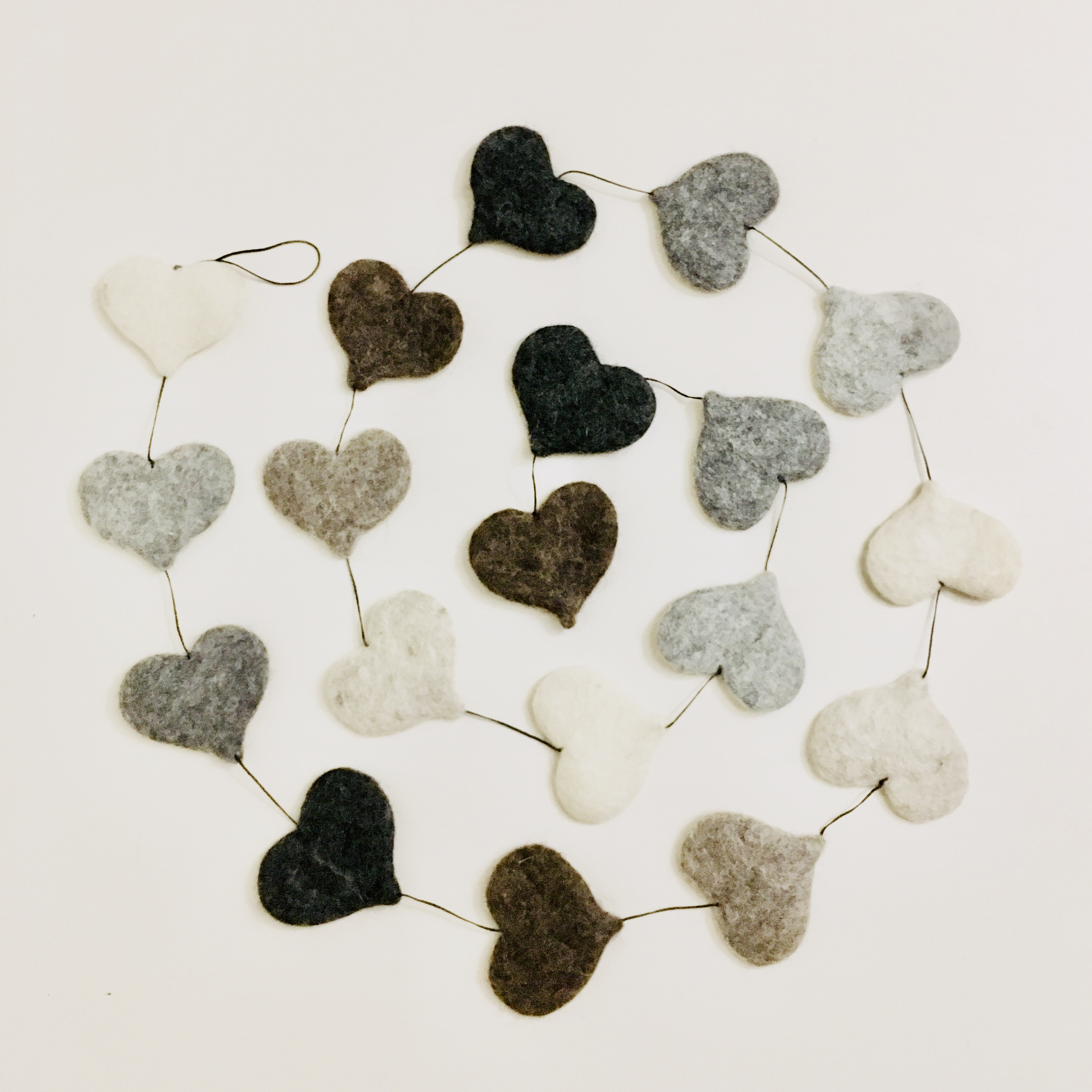 Garland Heart Felt 100 Virgin Wool Natural Colors Gift Etsy UK