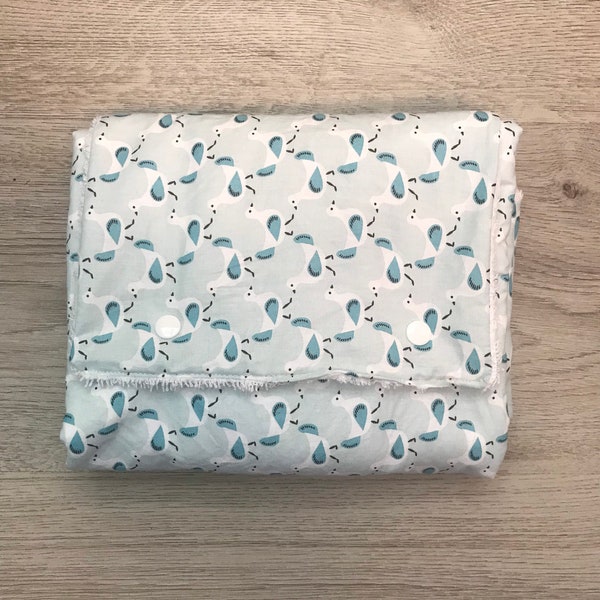 Tapis Matelas à langer nomade pour bébé en coton et éponge fait à la main