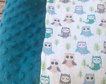 Couverture pour bébé en coton et minky