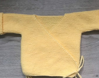 Brassiere Bebe Cache Cœur En Laine Fait Main 0 3 Mois Etsy