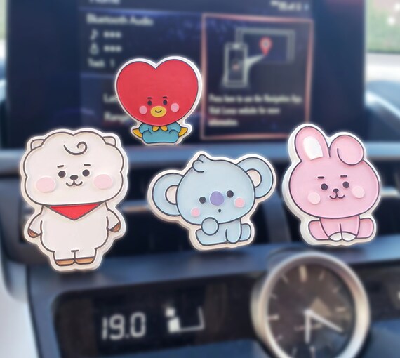 BT21 Character Car Air Freshener Vent Clips | Aroma Diffuser | Kpop BTS Accessories & ARMY Gift