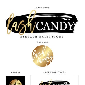 Makeup Artist Logo Rectangle Logo Rose Gold And Brush Etsy