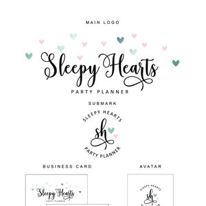 Confetti Logo - Heart Confetti Logo - Heart Logo Design - Party Planner Logo - Kids Logo -  Feminine Logo - Photography Logo