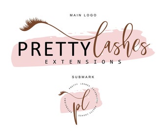 Lash Logo Design - Eyelash Logo - Makeup Artist Logo - Lash Extension Logo - Lash Artist Logo - Lash Branding Kit