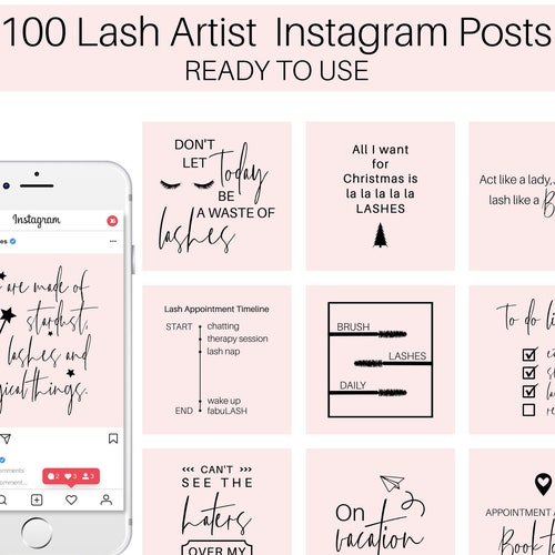 Lash Artist Instagram Quotes 100 Lash Artist Instagram Posts - Etsy