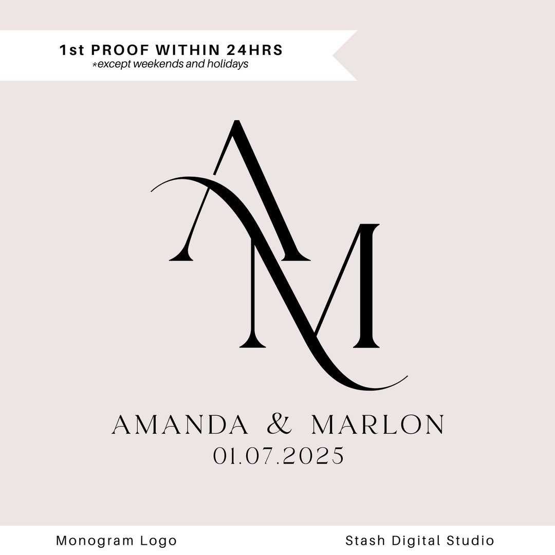 Wedding Monogram Logo • Initials Logo Design - Etsy