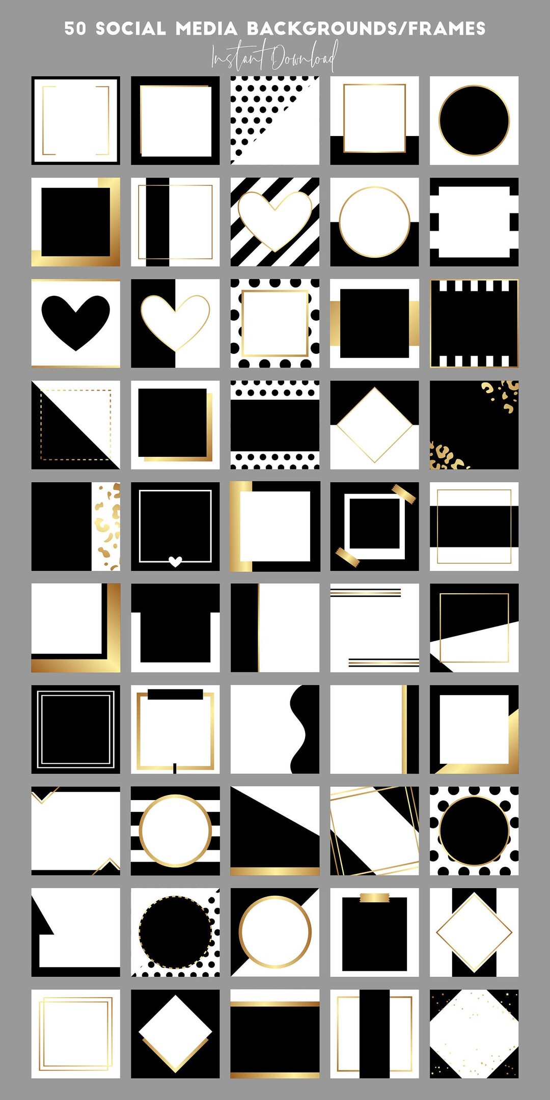 Black and Gold Social Media Posts - Instagram Backgrounds - Branding ...