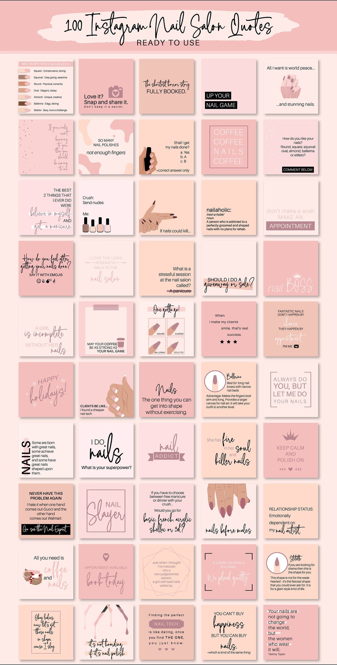 Nail Salon Instagram Posts Nail Salon Quotes Nail Bar - Etsy