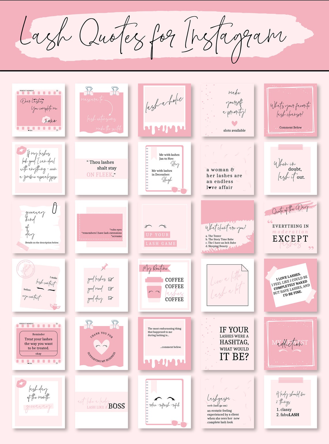 Lash Artist Instagram Quotes Lash Artist Instagram Posts | Etsy