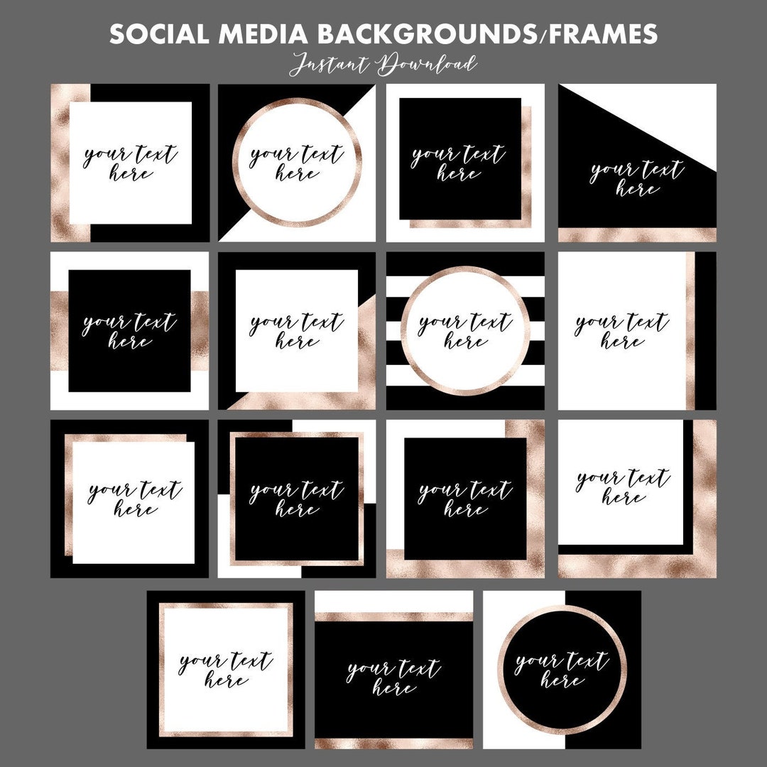 Black and Gold Social Media Posts - Instagram Backgrounds - Branding ...