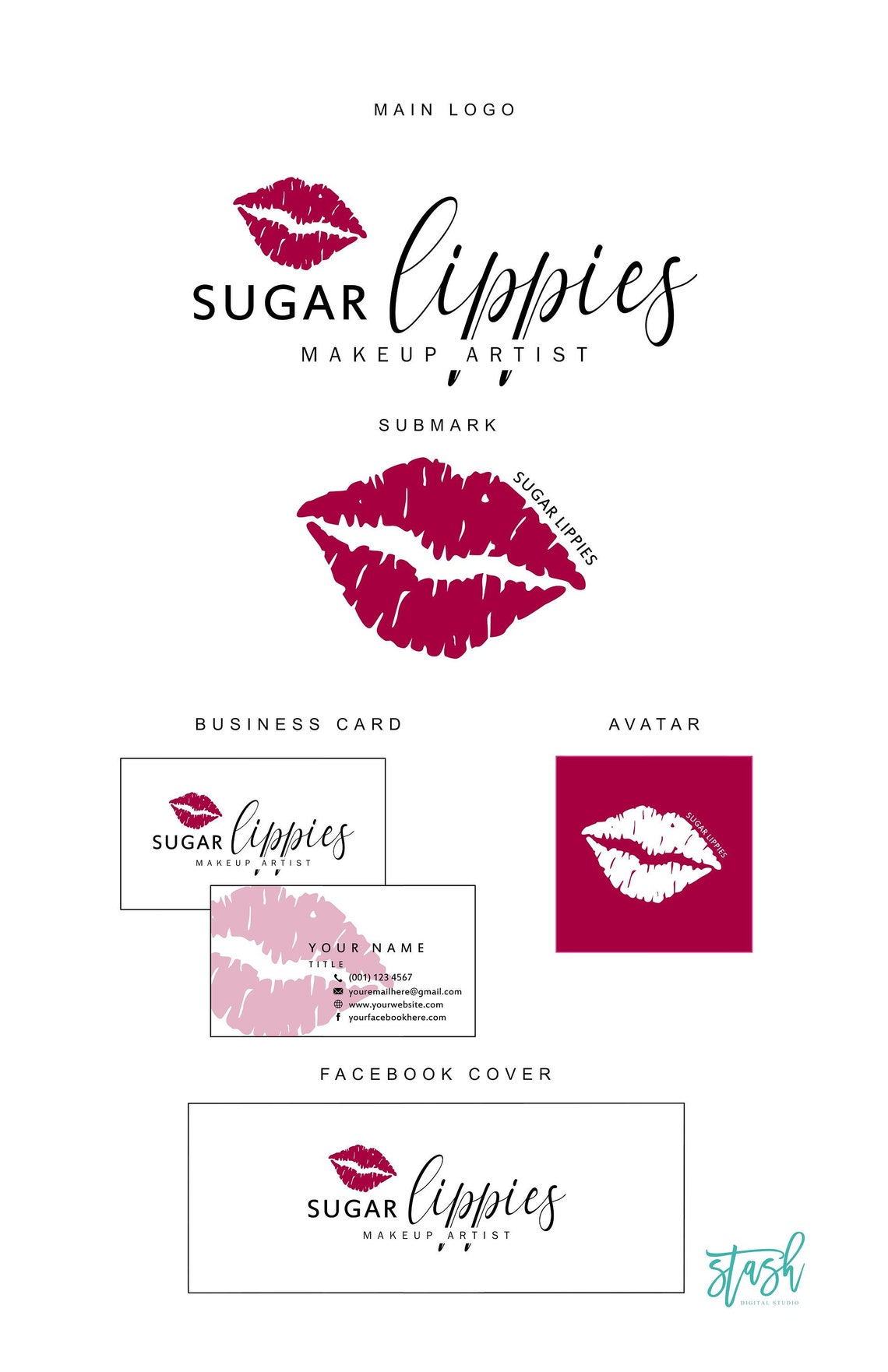 Lips Logo Lips Logo Designs Redlips Logo Makeup Artist Etsy
