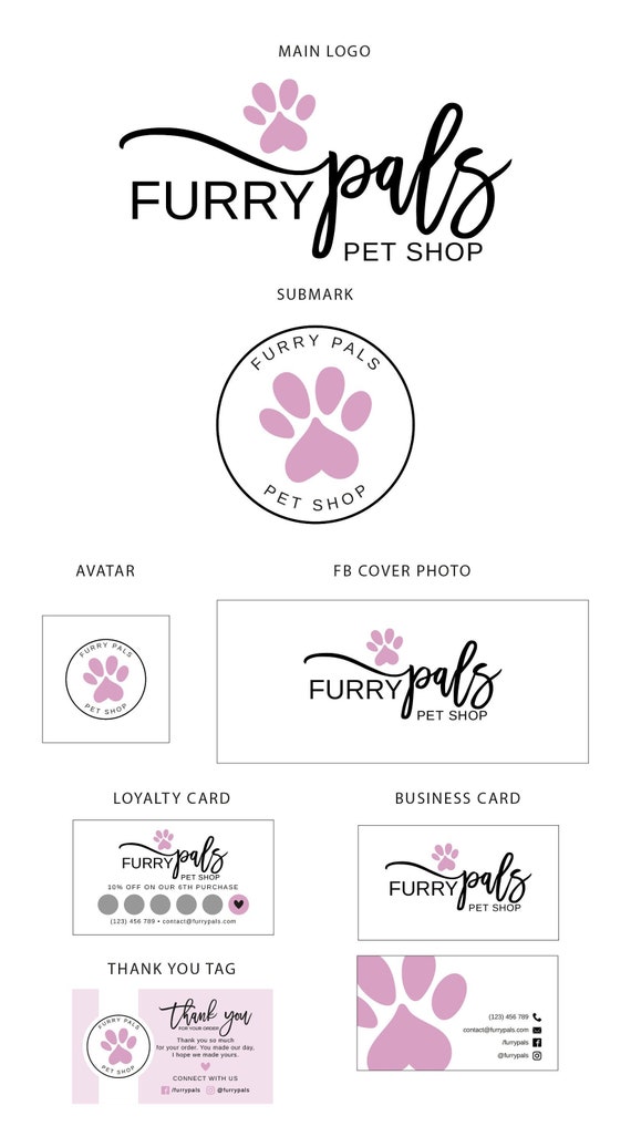 Paw Logo Design Dog Logo Design Pet Logo Paw Logo Pet - Etsy