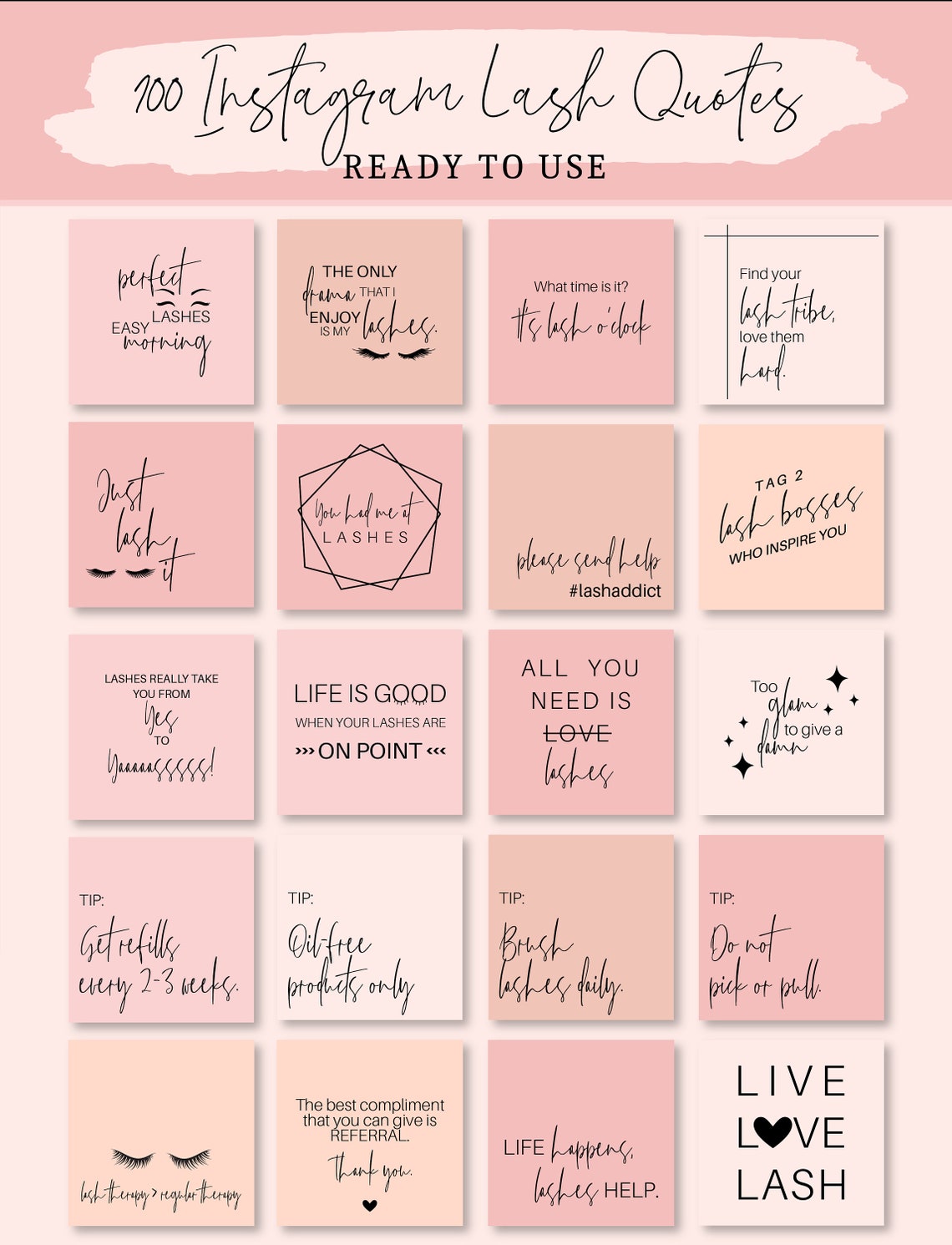 Lash Artist Instagram Quotes 100 Lash Artist Instagram Posts | Etsy