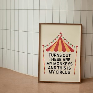 Dit zijn mijn apen en dit is mijn circus muurkunst