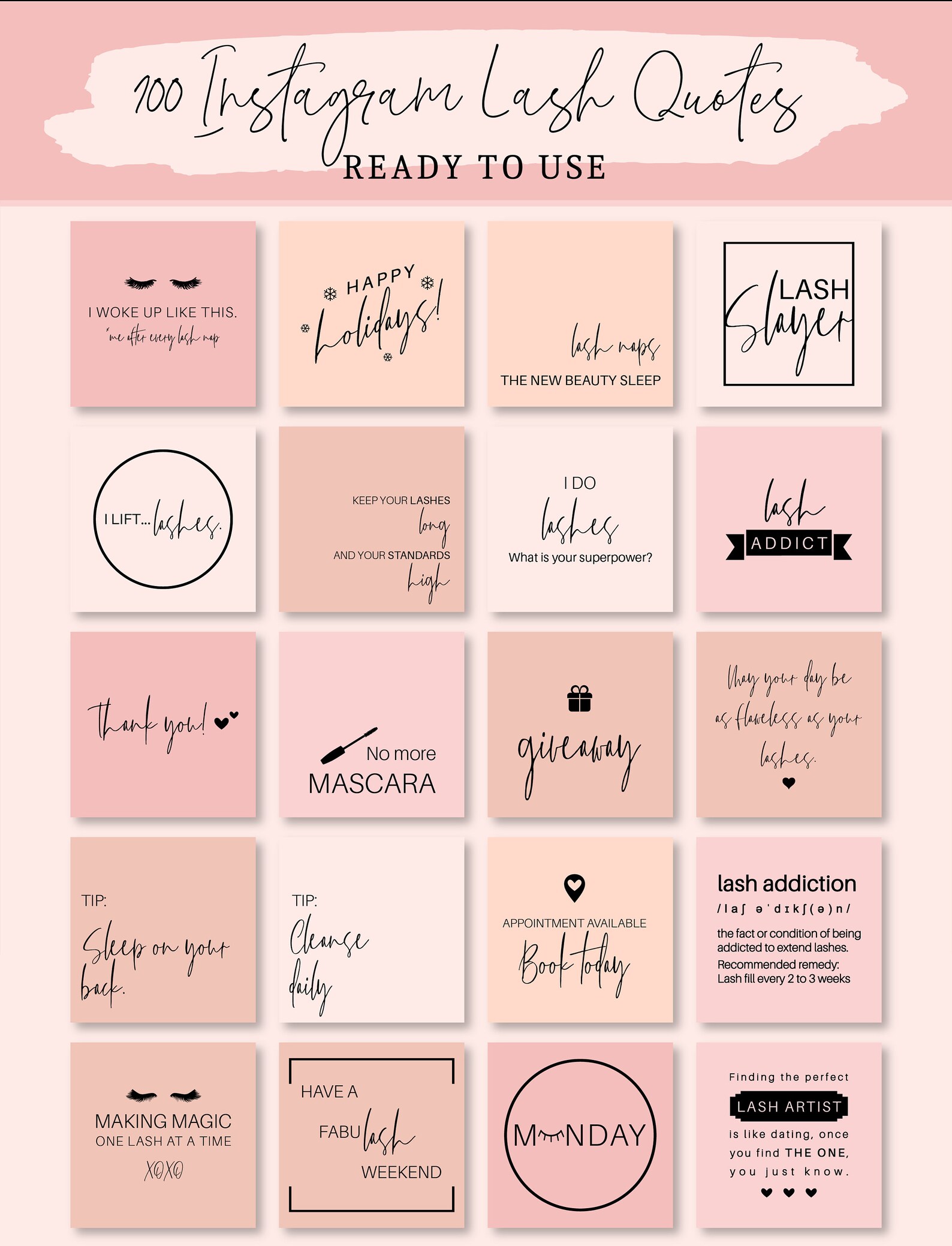 Lash Artist Instagram Quotes 100 Lash Artist Instagram Posts | Etsy