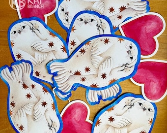 Sigillo con cuori. Ghirlanda di carta per San Valentino (fai da te, stampabile, scaricabile in PDF).