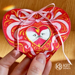 Siegel im Herzen Valentinstagskarte: Valentinstagspostkarte zum Selberdrucken (PDF)