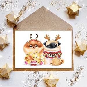 Cartão de Natal com animais.