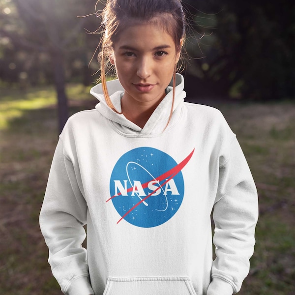 NASA Hoodie en Sweatshirt voor heren en dames, NASA-kleding, sweatshirt pullover, zwart, wit, grijs