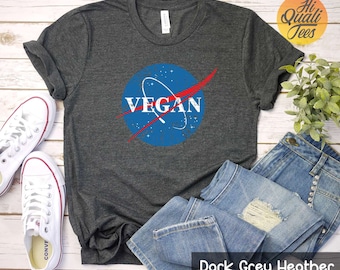 Vegan shirt men | Vegan t shirt women | Vegan clothing | distressed vintage look Nasa tshirt