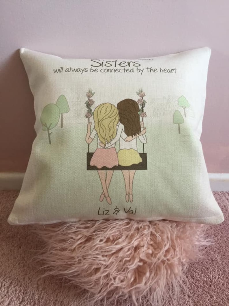 Cushion Cover Sister or Best Friend Personalised Handmade Etsy UK