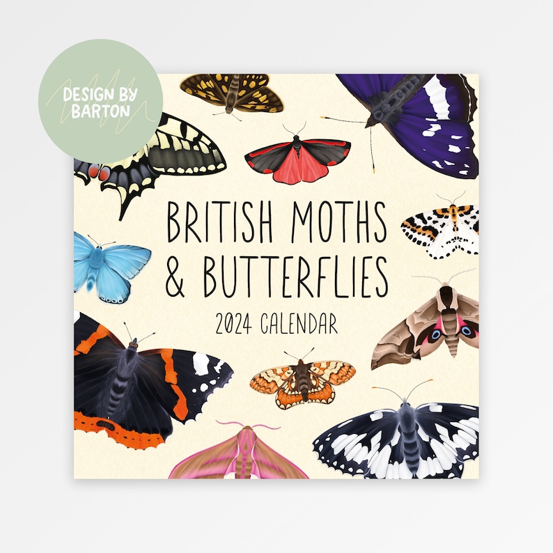 2024 Butterflies & Moths Calendar 2024 Planner Nature Etsy