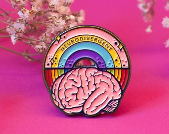Neurodivergent Soft Enamel Pin — Autism, ADHD, ADD, Tourettes, OCD, Epilepsy, Hyperlexia, Dyspraxia, Dyslexia and Dyscalculia