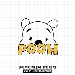 1091 - Winnie the pooh silhouette dtf full color Svg, Eps, Jpeg, Dxf, Png. Disneyy classic, Winnie the pooh dtf.