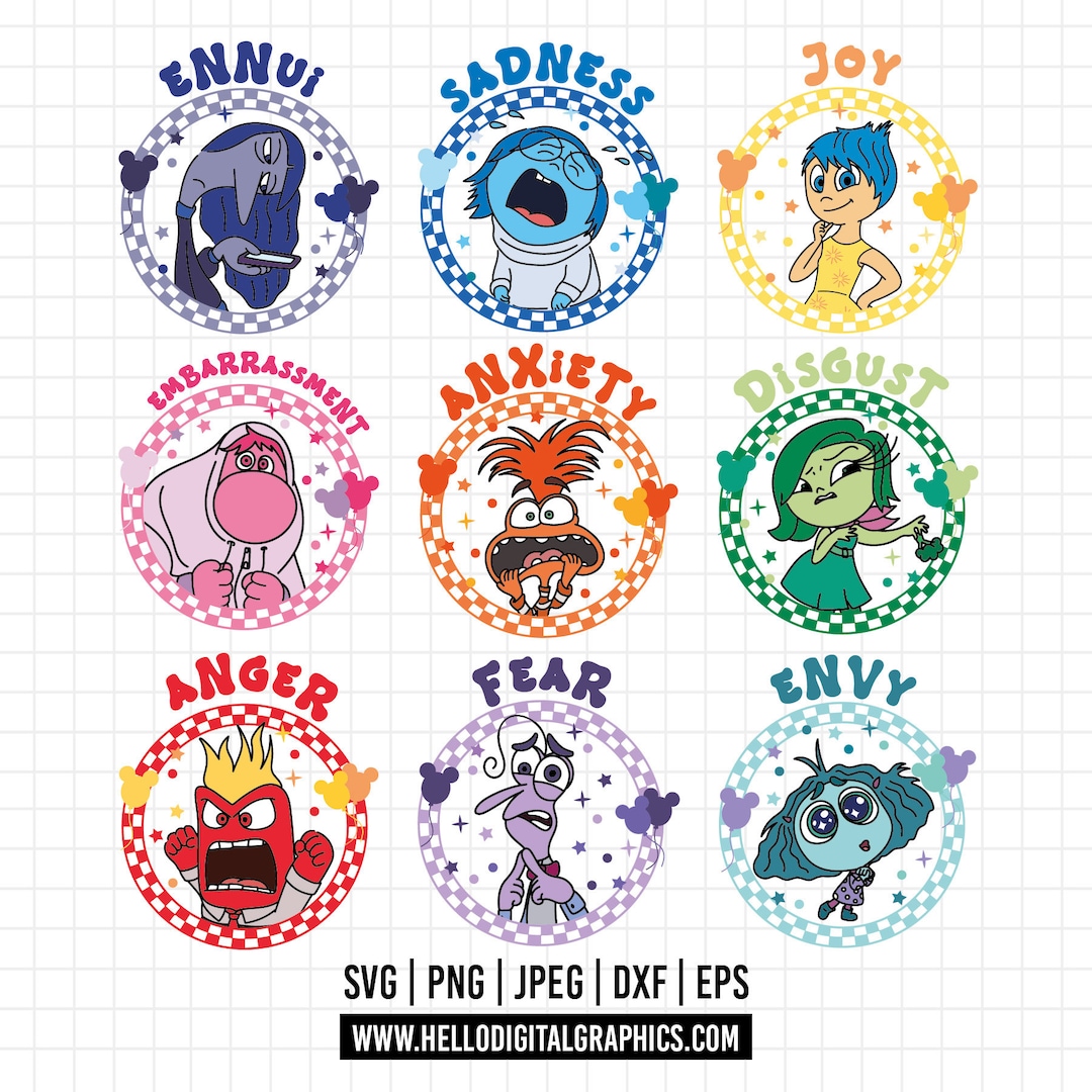 1525 - Inside Out 2 Pack Bundle SVG, EPS, PNG - Inside Out 2 New ...