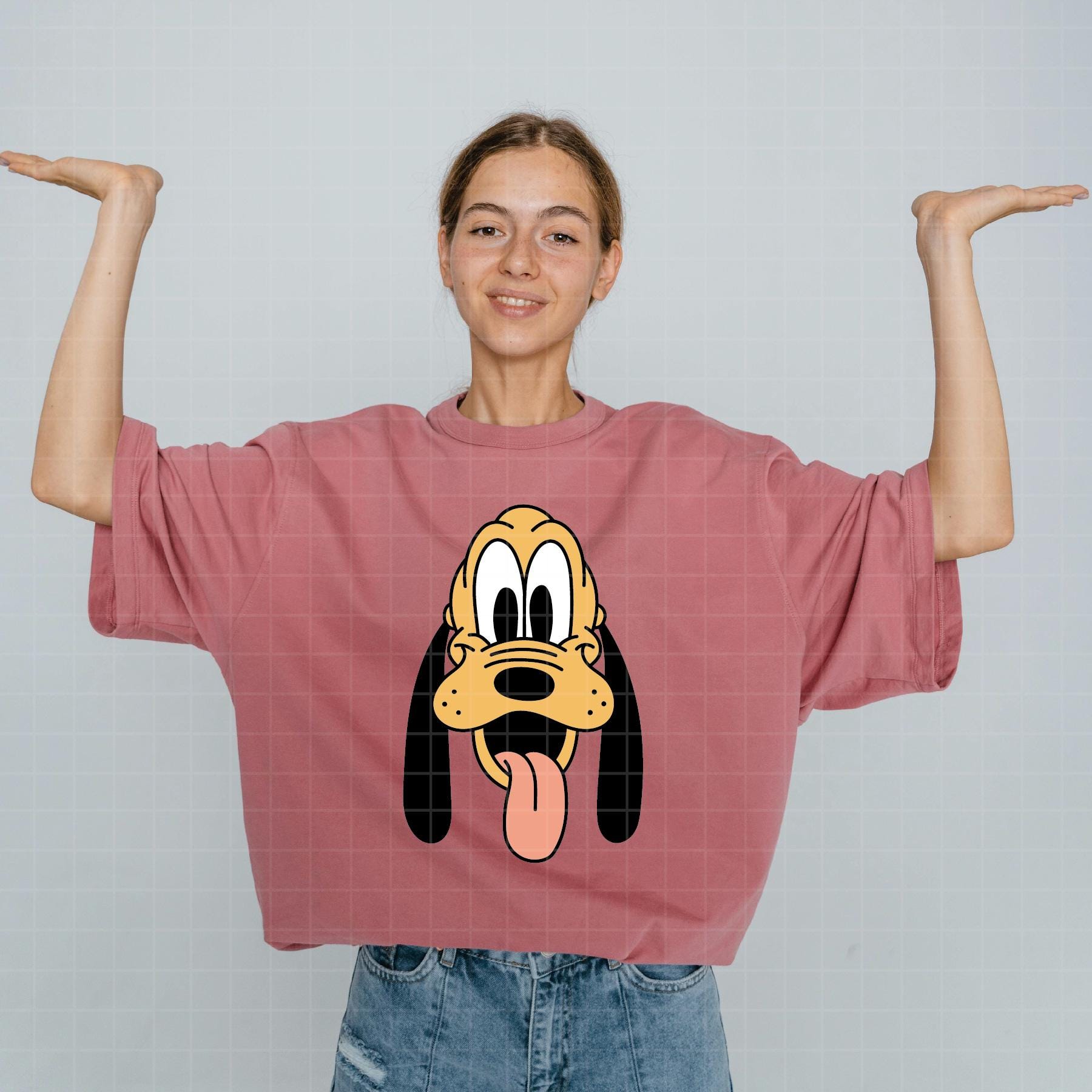 1021 - プルートの顔のDTFフルカラーSVG、EPS、Jpeg、DXF、PNG