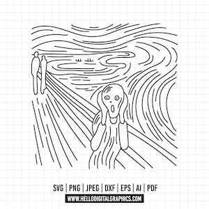1235 - peintre, artiste, beaux-arts SVG/ art clipart/peintre SVG/croquis/dessin clipart dessinés à la main/ange svg/fichiers de coupe Cricut/Silhouette